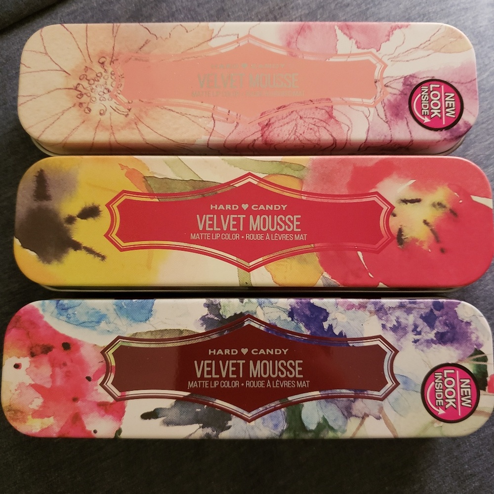 3 pack hard candy velvet mousse matte lip color